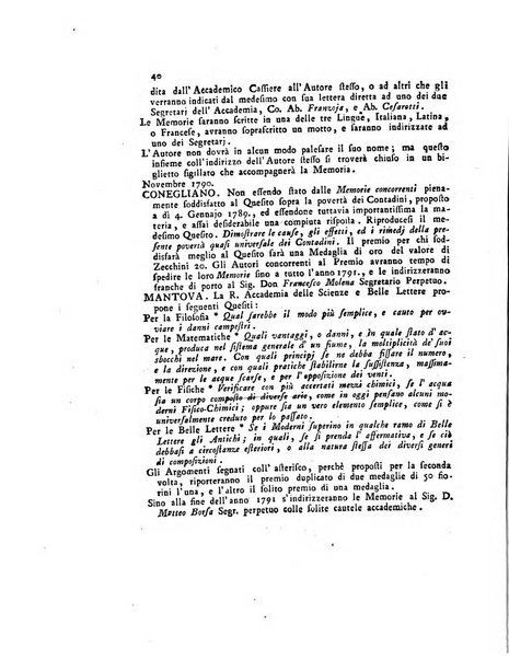 Opuscoli scelti sulle scienze e sulle arti. Tratti dagli Atti delle Accademie, e dalle altre collezioni filosofiche, e letterarie, dalle opere più recenti inglesi, tedesche, francesi, latine, e italiane, e da manoscritti originali, e inediti