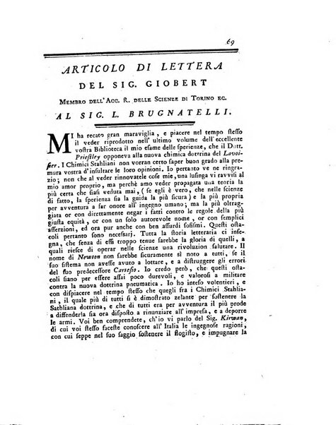 Opuscoli scelti sulle scienze e sulle arti. Tratti dagli Atti delle Accademie, e dalle altre collezioni filosofiche, e letterarie, dalle opere più recenti inglesi, tedesche, francesi, latine, e italiane, e da manoscritti originali, e inediti