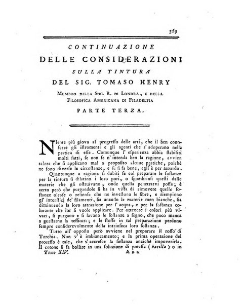 Opuscoli scelti sulle scienze e sulle arti. Tratti dagli Atti delle Accademie, e dalle altre collezioni filosofiche, e letterarie, dalle opere più recenti inglesi, tedesche, francesi, latine, e italiane, e da manoscritti originali, e inediti