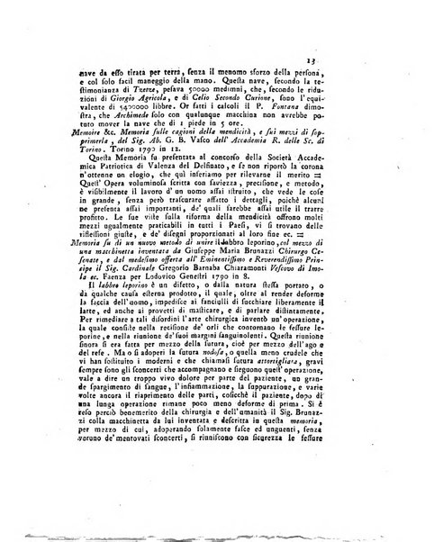 Opuscoli scelti sulle scienze e sulle arti. Tratti dagli Atti delle Accademie, e dalle altre collezioni filosofiche, e letterarie, dalle opere più recenti inglesi, tedesche, francesi, latine, e italiane, e da manoscritti originali, e inediti