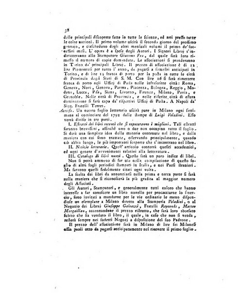 Opuscoli scelti sulle scienze e sulle arti. Tratti dagli Atti delle Accademie, e dalle altre collezioni filosofiche, e letterarie, dalle opere più recenti inglesi, tedesche, francesi, latine, e italiane, e da manoscritti originali, e inediti