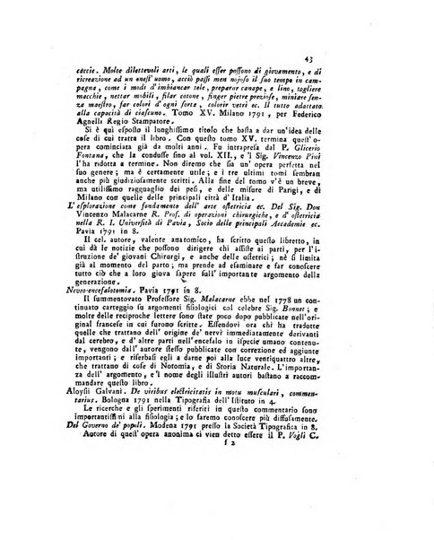 Opuscoli scelti sulle scienze e sulle arti. Tratti dagli Atti delle Accademie, e dalle altre collezioni filosofiche, e letterarie, dalle opere più recenti inglesi, tedesche, francesi, latine, e italiane, e da manoscritti originali, e inediti