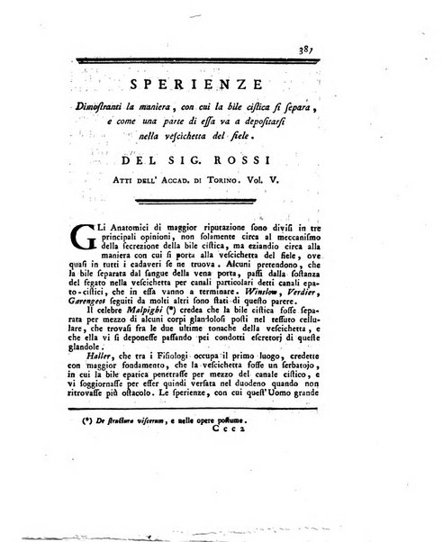 Opuscoli scelti sulle scienze e sulle arti. Tratti dagli Atti delle Accademie, e dalle altre collezioni filosofiche, e letterarie, dalle opere più recenti inglesi, tedesche, francesi, latine, e italiane, e da manoscritti originali, e inediti