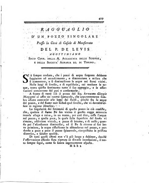 Opuscoli scelti sulle scienze e sulle arti. Tratti dagli Atti delle Accademie, e dalle altre collezioni filosofiche, e letterarie, dalle opere più recenti inglesi, tedesche, francesi, latine, e italiane, e da manoscritti originali, e inediti