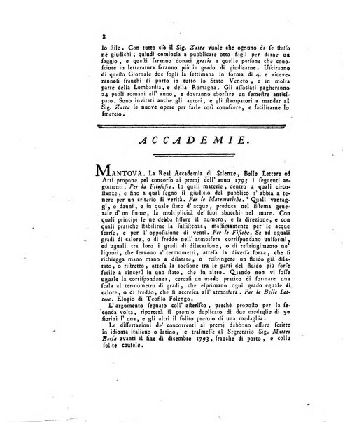 Opuscoli scelti sulle scienze e sulle arti. Tratti dagli Atti delle Accademie, e dalle altre collezioni filosofiche, e letterarie, dalle opere più recenti inglesi, tedesche, francesi, latine, e italiane, e da manoscritti originali, e inediti