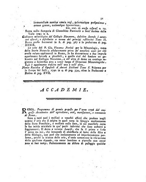 Opuscoli scelti sulle scienze e sulle arti. Tratti dagli Atti delle Accademie, e dalle altre collezioni filosofiche, e letterarie, dalle opere più recenti inglesi, tedesche, francesi, latine, e italiane, e da manoscritti originali, e inediti