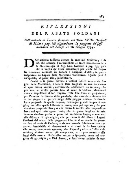 Opuscoli scelti sulle scienze e sulle arti. Tratti dagli Atti delle Accademie, e dalle altre collezioni filosofiche, e letterarie, dalle opere più recenti inglesi, tedesche, francesi, latine, e italiane, e da manoscritti originali, e inediti