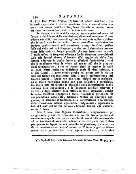 Opuscoli scelti sulle scienze e sulle arti. Tratti dagli Atti delle Accademie, e dalle altre collezioni filosofiche, e letterarie, dalle opere più recenti inglesi, tedesche, francesi, latine, e italiane, e da manoscritti originali, e inediti