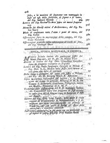 Opuscoli scelti sulle scienze e sulle arti. Tratti dagli Atti delle Accademie, e dalle altre collezioni filosofiche, e letterarie, dalle opere più recenti inglesi, tedesche, francesi, latine, e italiane, e da manoscritti originali, e inediti