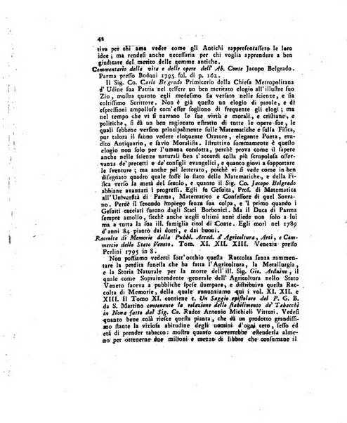 Opuscoli scelti sulle scienze e sulle arti. Tratti dagli Atti delle Accademie, e dalle altre collezioni filosofiche, e letterarie, dalle opere più recenti inglesi, tedesche, francesi, latine, e italiane, e da manoscritti originali, e inediti