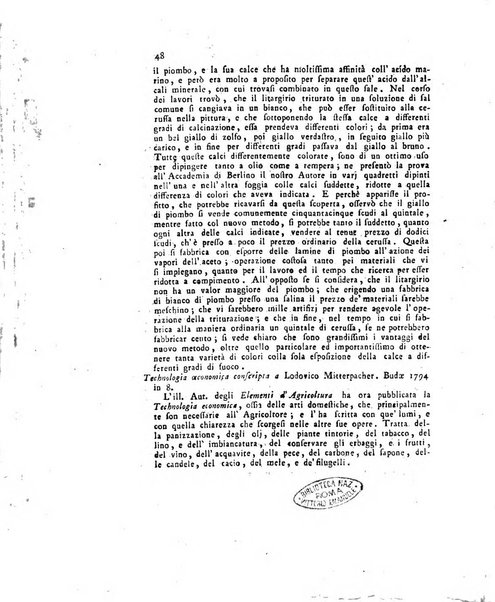 Opuscoli scelti sulle scienze e sulle arti. Tratti dagli Atti delle Accademie, e dalle altre collezioni filosofiche, e letterarie, dalle opere più recenti inglesi, tedesche, francesi, latine, e italiane, e da manoscritti originali, e inediti