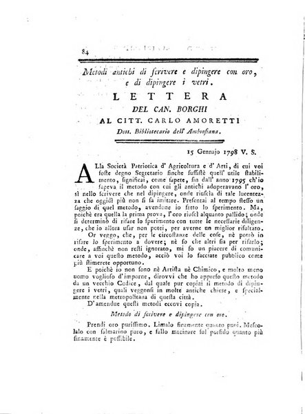 Opuscoli scelti sulle scienze e sulle arti. Tratti dagli Atti delle Accademie, e dalle altre collezioni filosofiche, e letterarie, dalle opere più recenti inglesi, tedesche, francesi, latine, e italiane, e da manoscritti originali, e inediti