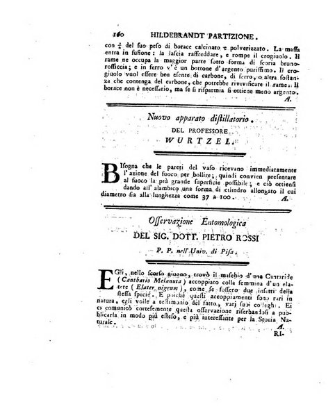 Opuscoli scelti sulle scienze e sulle arti. Tratti dagli Atti delle Accademie, e dalle altre collezioni filosofiche, e letterarie, dalle opere più recenti inglesi, tedesche, francesi, latine, e italiane, e da manoscritti originali, e inediti