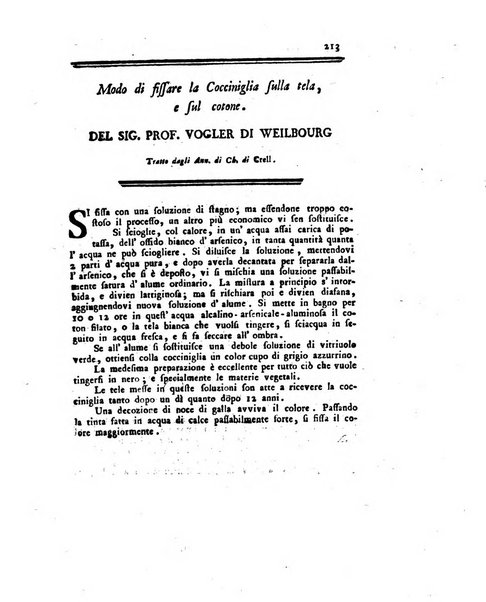 Opuscoli scelti sulle scienze e sulle arti. Tratti dagli Atti delle Accademie, e dalle altre collezioni filosofiche, e letterarie, dalle opere più recenti inglesi, tedesche, francesi, latine, e italiane, e da manoscritti originali, e inediti