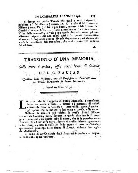 Opuscoli scelti sulle scienze e sulle arti. Tratti dagli Atti delle Accademie, e dalle altre collezioni filosofiche, e letterarie, dalle opere più recenti inglesi, tedesche, francesi, latine, e italiane, e da manoscritti originali, e inediti