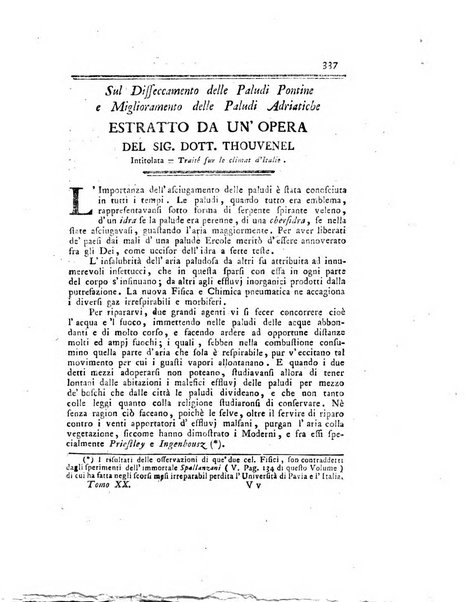 Opuscoli scelti sulle scienze e sulle arti. Tratti dagli Atti delle Accademie, e dalle altre collezioni filosofiche, e letterarie, dalle opere più recenti inglesi, tedesche, francesi, latine, e italiane, e da manoscritti originali, e inediti