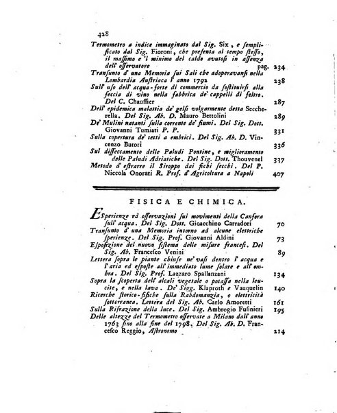 Opuscoli scelti sulle scienze e sulle arti. Tratti dagli Atti delle Accademie, e dalle altre collezioni filosofiche, e letterarie, dalle opere più recenti inglesi, tedesche, francesi, latine, e italiane, e da manoscritti originali, e inediti