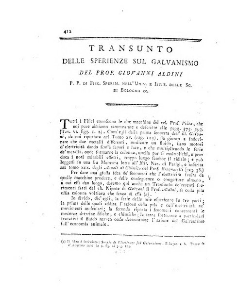 Opuscoli scelti sulle scienze e sulle arti. Tratti dagli Atti delle Accademie, e dalle altre collezioni filosofiche, e letterarie, dalle opere più recenti inglesi, tedesche, francesi, latine, e italiane, e da manoscritti originali, e inediti