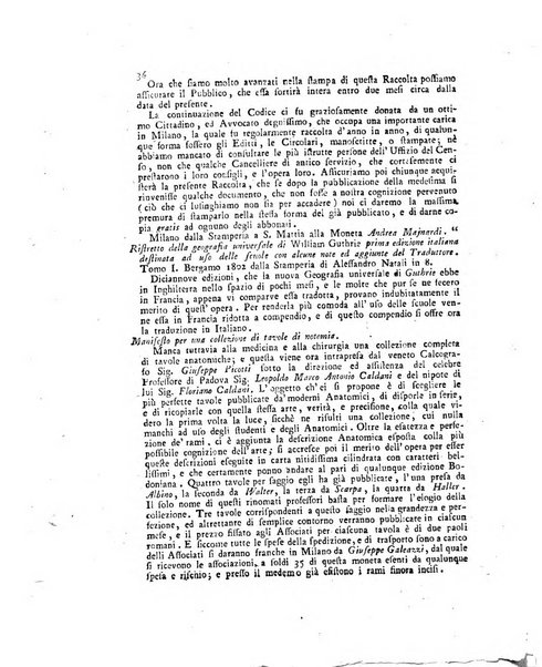 Opuscoli scelti sulle scienze e sulle arti. Tratti dagli Atti delle Accademie, e dalle altre collezioni filosofiche, e letterarie, dalle opere più recenti inglesi, tedesche, francesi, latine, e italiane, e da manoscritti originali, e inediti