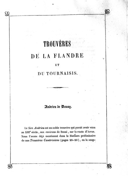 2: Les trouvères de la Flandre et du Tournaisis / par Arthur Dinaux