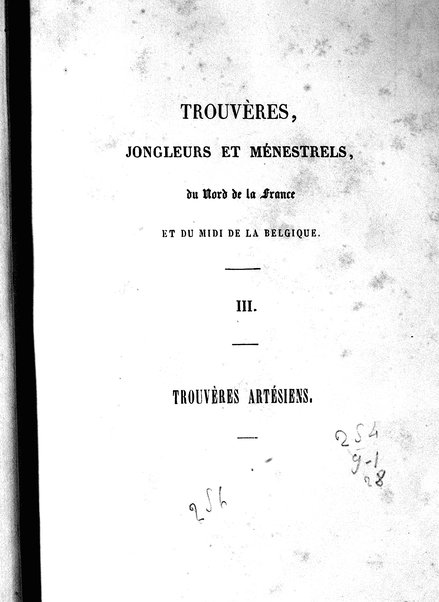 3: Les trouvères artésiens / par Arthur Dinaux