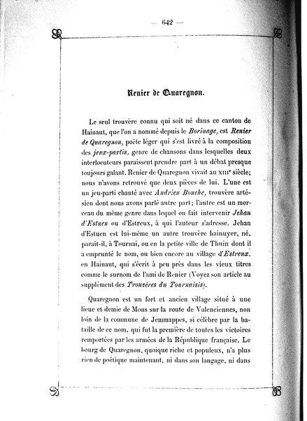 4: Les trouvères brabançons, hainuyers, liégeois et namurois / par Arthur Dinaux