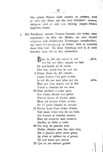 1: Beaudous : ein altfranzösischer Abenteuerroman des 13. Jahrhunderts Robert's von Blois / nach der einzigen Handschrift der Pariser Nationalbibliothek herausgegeben von Jacob Ulrich