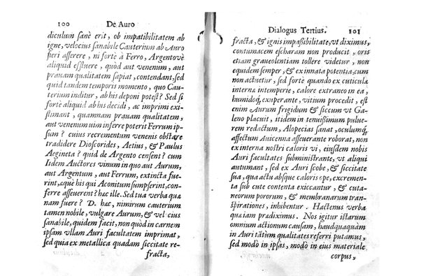 De auro dialogi tres. In quibus non solum de auri in re medica facultate, verum etiam de specifica eius, & caeterarum rerum forma, ac duplici potestate, qua mixtis in omnibus illa operatur, copiosè disputatur. Abrahamo è Porta Leonis ... auctore. ...