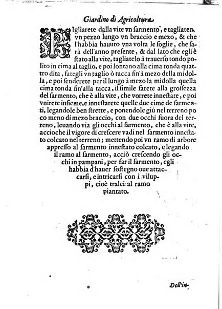 Giardino di agricoltura di Marco Bussato da Rauenna nel quale, con bellissimo ordine, si tratta di tutto quello, che s'appartiene à sapere à vn perfetto giardiniero: e s'insegna per pratica la vera maniera di piantare, & incalmare arbori e viti di tutte le sorti, & i varij e diuersi modi ch'in ciò si tengono. Dimostrandoli oltra che con i ragionamenti, anco con appropriati disegni ...