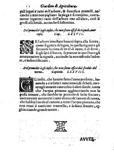 Giardino di agricoltura di Marco Bussato da Rauenna nel quale, con bellissimo ordine, si tratta di tutto quello, che s'appartiene à sapere à vn perfetto giardiniero: e s'insegna per pratica la vera maniera di piantare, & incalmare arbori e viti di tutte le sorti, & i varij e diuersi modi ch'in ciò si tengono. Dimostrandoli oltra che con i ragionamenti, anco con appropriati disegni ...