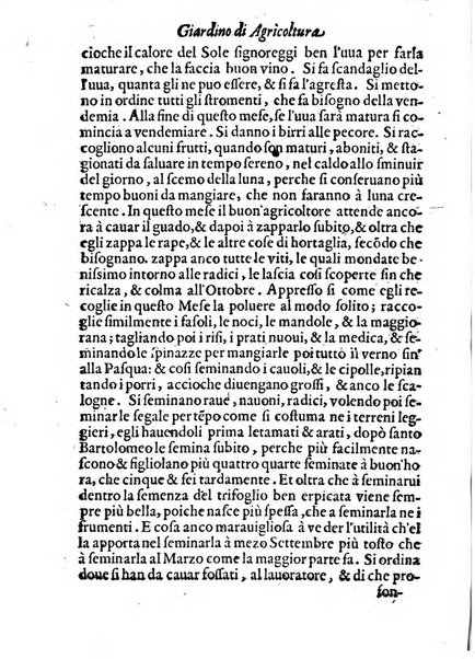 Giardino di agricoltura di Marco Bussato da Rauenna nel quale, con bellissimo ordine, si tratta di tutto quello, che s'appartiene à sapere à vn perfetto giardiniero: e s'insegna per pratica la vera maniera di piantare, & incalmare arbori e viti di tutte le sorti, & i varij e diuersi modi ch'in ciò si tengono. Dimostrandoli oltra che con i ragionamenti, anco con appropriati disegni ...