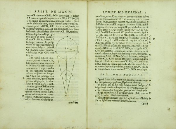 Aristarchi De magnitudinibus, et distantiis Solis, et Lunae, liber. Cum Pappi Alexandrini explicationibus quibusdam. A' Federico Commandino Vrbinate in latinum conuersus, ac commentarijs illustratus