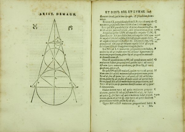 Aristarchi De magnitudinibus, et distantiis Solis, et Lunae, liber. Cum Pappi Alexandrini explicationibus quibusdam. A' Federico Commandino Vrbinate in latinum conuersus, ac commentarijs illustratus