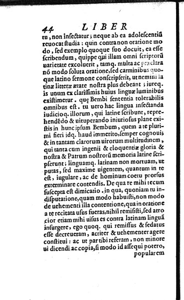 Vberti Folietae De linguae Latinae vsu et praestantia libri tres quae disputatio coram Iuuene clarissimo Iacobo Boncompagno summo bellicarum rerum pontificii solii praefecto, eoq. auctore ac iubente ab Antonio Saulio habita est