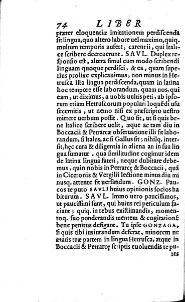 Vberti Folietae De linguae Latinae vsu et praestantia libri tres quae disputatio coram Iuuene clarissimo Iacobo Boncompagno summo bellicarum rerum pontificii solii praefecto, eoq. auctore ac iubente ab Antonio Saulio habita est