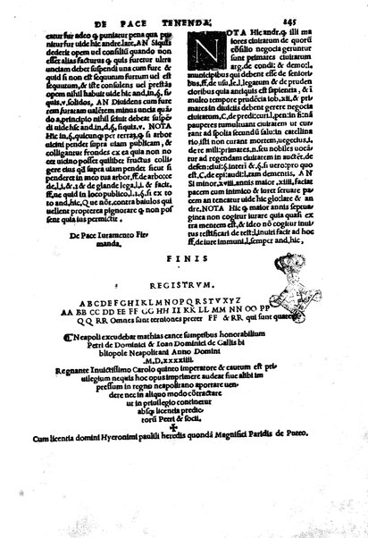 Excellentissimi iurisconsulti Paridis a Puteo. ... Tractatus insignis, de reintegratione feudorum De finibus & modo decidendi questiones confinium territoriorum De verborum significatione in materia reintegrationis & in Andree de Insernia scriptis breue compendium Vna cum Praxis reintegrationis hactenus nunque impressus sed nunc primum lucem editus ... Nuperrime castigatum, cum summariis, singulis capitibus prepositis, & repertorio copiosissimo, singulares & precipuas materias complectentibus ...