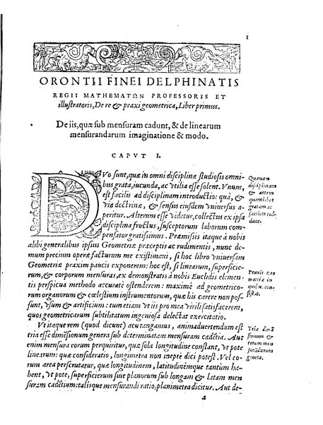 Orontii Finaei ... De re & praxi geometrica, libri tres, figuris & demonstrationibus illustrati. Vbi de quadrato geometrico, & virgis seu baculis mensoriis, necnon aliis, cùm mathematicis, tum mechanicis