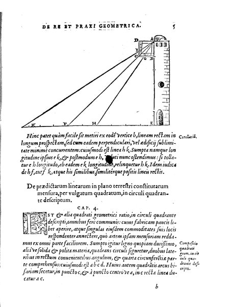 Orontii Finaei ... De re & praxi geometrica, libri tres, figuris & demonstrationibus illustrati. Vbi de quadrato geometrico, & virgis seu baculis mensoriis, necnon aliis, cùm mathematicis, tum mechanicis