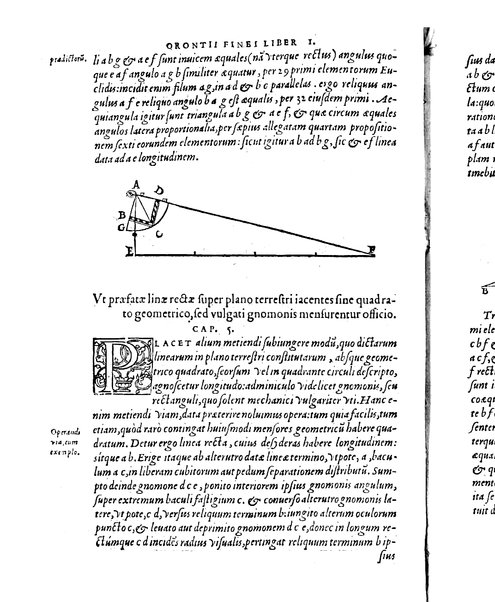 Orontii Finaei ... De re & praxi geometrica, libri tres, figuris & demonstrationibus illustrati. Vbi de quadrato geometrico, & virgis seu baculis mensoriis, necnon aliis, cùm mathematicis, tum mechanicis