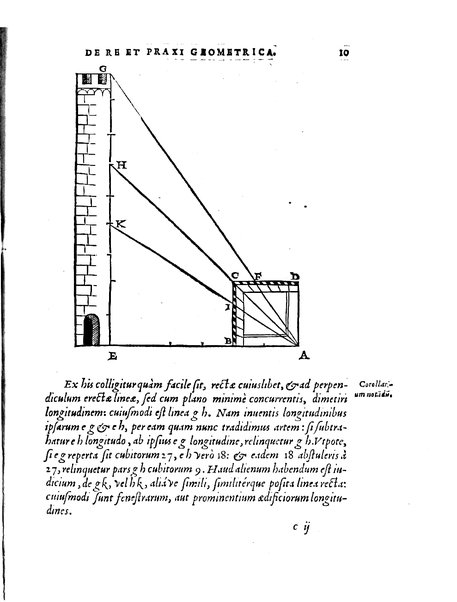 Orontii Finaei ... De re & praxi geometrica, libri tres, figuris & demonstrationibus illustrati. Vbi de quadrato geometrico, & virgis seu baculis mensoriis, necnon aliis, cùm mathematicis, tum mechanicis