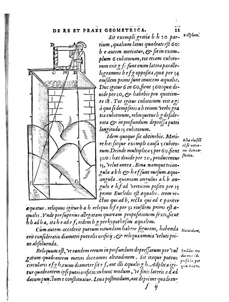 Orontii Finaei ... De re & praxi geometrica, libri tres, figuris & demonstrationibus illustrati. Vbi de quadrato geometrico, & virgis seu baculis mensoriis, necnon aliis, cùm mathematicis, tum mechanicis