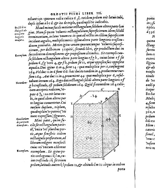 Orontii Finaei ... De re & praxi geometrica, libri tres, figuris & demonstrationibus illustrati. Vbi de quadrato geometrico, & virgis seu baculis mensoriis, necnon aliis, cùm mathematicis, tum mechanicis