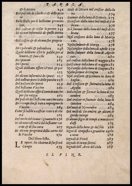 Agricoltura tratta da diuersi antichi et moderni scrittori dal sig. Gabriello Alfonso d'Herrera et tradotta di lingua spagnuola in volgare italiano da Mambrino Roseo da Fabriano. Nella quale si contengono le regole, i modi, & l'usanze che si osseruano nell'arare la terra, piantar le uigne & gli alberi, gouernare i bestiami, & fare ottimamente cioche all'agricoltura s'appartiene. Con le figure de gli alberi & delle herbe, delle quali si tratta nel libro