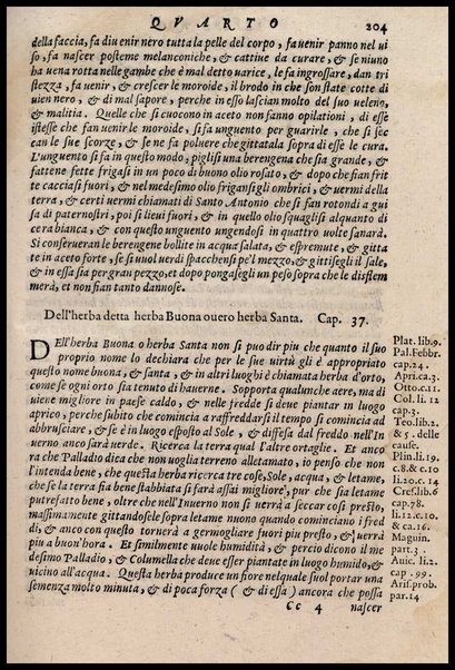 Agricoltura tratta da diuersi antichi et moderni scrittori dal sig. Gabriello Alfonso d'Herrera et tradotta di lingua spagnuola in volgare italiano da Mambrino Roseo da Fabriano. Nella quale si contengono le regole, i modi, & l'usanze che si osseruano nell'arare la terra, piantar le uigne & gli alberi, gouernare i bestiami, & fare ottimamente cioche all'agricoltura s'appartiene. Con le figure de gli alberi & delle herbe, delle quali si tratta nel libro