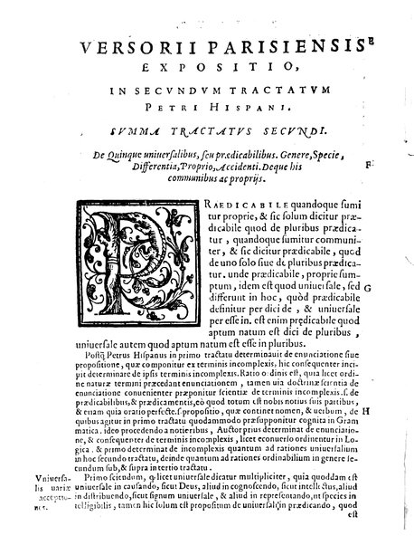 Petri Hispani Summulae logicales cum Versorij Parisiensis clarissima expositione. Paruorum item Logicalium eidem Petro Hispano ascriptum opus, nuper in partes ac capita distinctum. Quae omnia a Martiano Rota infinitis fere erroribus maxima sunt diligentia castigata. Duos demum indices nunc primum excogitatos, quorum alter singulorum textuum ac capitum, alte uero, eorum, quæ in toto opere scitu digna habentur, imprimi curauimus