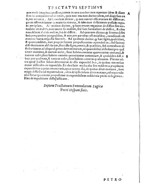 Petri Hispani Summulae logicales cum Versorij Parisiensis clarissima expositione. Paruorum item Logicalium eidem Petro Hispano ascriptum opus, nuper in partes ac capita distinctum. Quae omnia a Martiano Rota infinitis fere erroribus maxima sunt diligentia castigata. Duos demum indices nunc primum excogitatos, quorum alter singulorum textuum ac capitum, alte uero, eorum, quæ in toto opere scitu digna habentur, imprimi curauimus