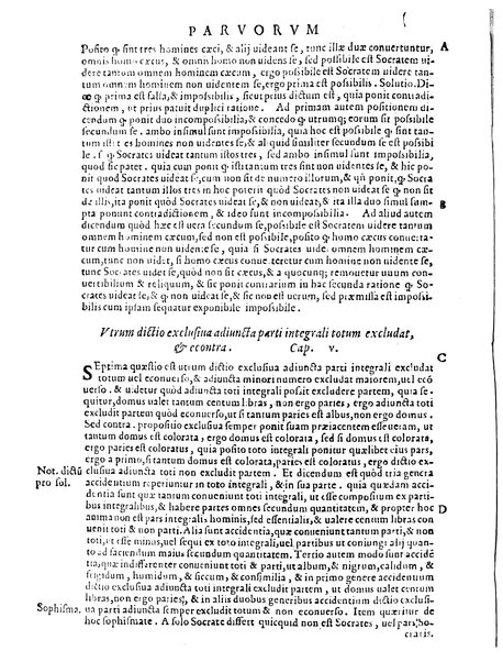 Petri Hispani Summulae logicales cum Versorij Parisiensis clarissima expositione. Paruorum item Logicalium eidem Petro Hispano ascriptum opus, nuper in partes ac capita distinctum. Quae omnia a Martiano Rota infinitis fere erroribus maxima sunt diligentia castigata. Duos demum indices nunc primum excogitatos, quorum alter singulorum textuum ac capitum, alte uero, eorum, quæ in toto opere scitu digna habentur, imprimi curauimus