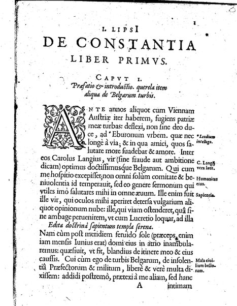 Iusti LipsI De constantia libri duo, qui alloquium præcipuè continent in publicis malis