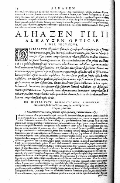 Opticae thesaurus. Alhazeni Arabis libri septem, nunc primùm editi. Eiusdem liber De crepusculis & nubium ascensionibus. Item Vitellonis Thuringolopoli libri 10. Omnes instaurati, figuris illustrati & aucti, adiecti etiam in Alhazenum commentarijs, a Federico Risnero