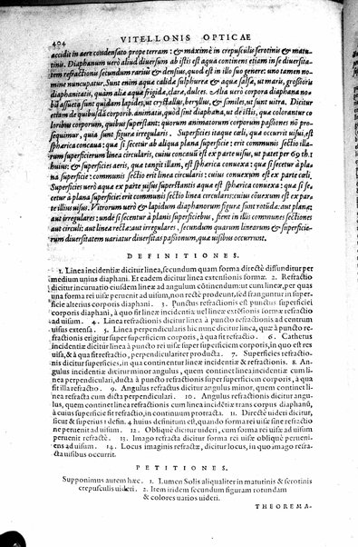 Opticae thesaurus. Alhazeni Arabis libri septem, nunc primùm editi. Eiusdem liber De crepusculis & nubium ascensionibus. Item Vitellonis Thuringolopoli libri 10. Omnes instaurati, figuris illustrati & aucti, adiecti etiam in Alhazenum commentarijs, a Federico Risnero